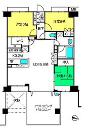 サンクタス大宮宮原 8階3LDKの間取り