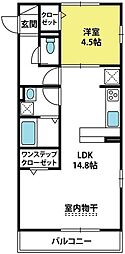 ラルーシェ 1LDKの間取図画像