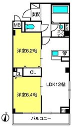 エクセレントヒルズ 2LDKの間取図画像