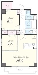 アンシャンテ大宮 2LDKの間取図画像