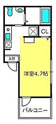 MELDIA大宮A ワンルームの間取図画像