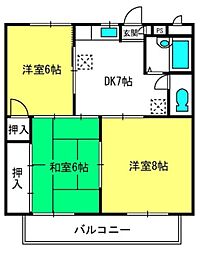 カターラヴィレッヂ1 3DKの間取図画像