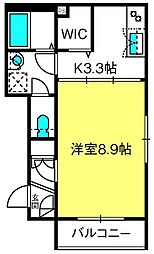 カーサビアンカ 1Kの間取図画像
