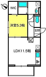 さいたま市北区宮原町4丁目アパート 1LDKの間取図画像