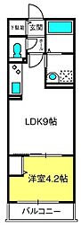 チェルアムール 1LDKの間取図画像