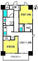 ソレイユ上落合 2LDKの間取図画像