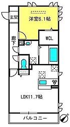 本郷の杜ソグレ 1LDKの間取図画像
