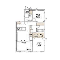 Traum 2LDKの間取図画像
