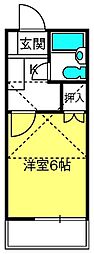 グリーンヒル大成 1Kの間取図画像