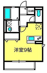 カーザフェリーチェ ワンルームの間取図画像