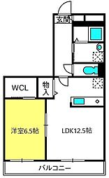 アーバン上小 1LDKの間取図画像