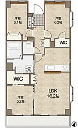 CROTHOmiya 3LDKの間取図画像