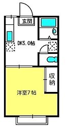 エスパスホマーA 1DKの間取図画像