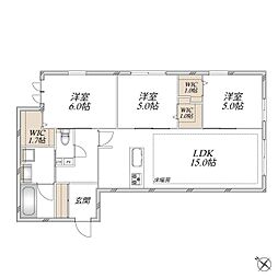 領家プライムコートII 3LDKの間取図画像