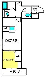 King&Princess1番館 1DKの間取図画像