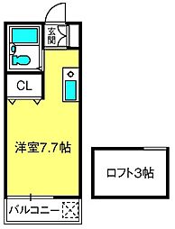 アイリス4 ワンルームの間取図画像