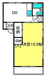 パールハイツ 1DKの間取図画像
