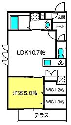 ラフィネ 1LDKの間取図画像