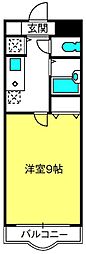 ディアコート参番館 1Kの間取図画像
