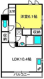 アークボヌール 1LDKの間取図画像