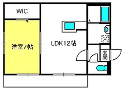エスペランサ大宮 1LDKの間取図画像
