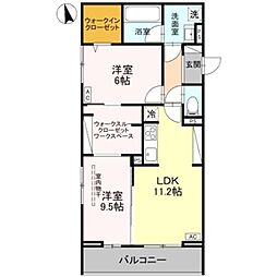 アーバンパレス21 2LDKの間取図画像