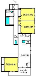ルミエール大宮 3LDKの間取図画像