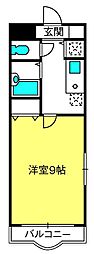 ディアコート参番館 1Kの間取図画像