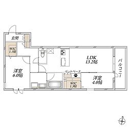 (仮称)新座市大和田メゾン 2LDKの間取図画像