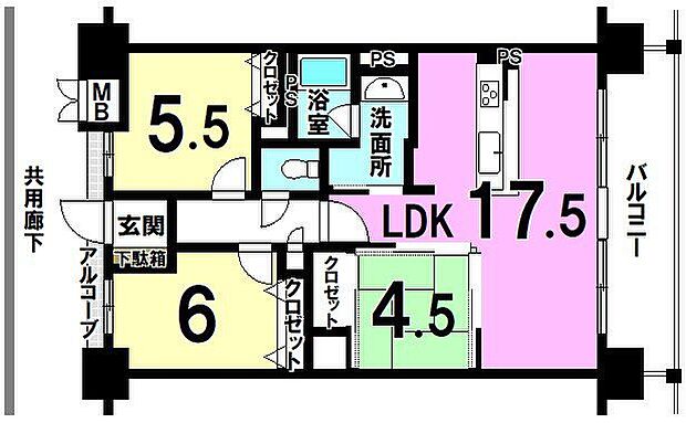 アルファステイツ新居浜駅(2SLDK) 11階の間取り