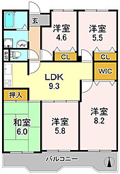 シェモア・平野 5LDKの間取図画像