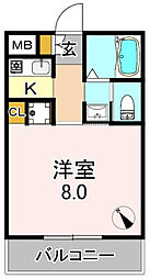 キンキ宝ハイツ 1Kの間取図画像
