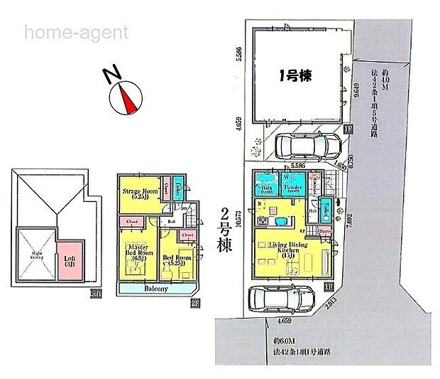 3LDK 南東・南西の角地