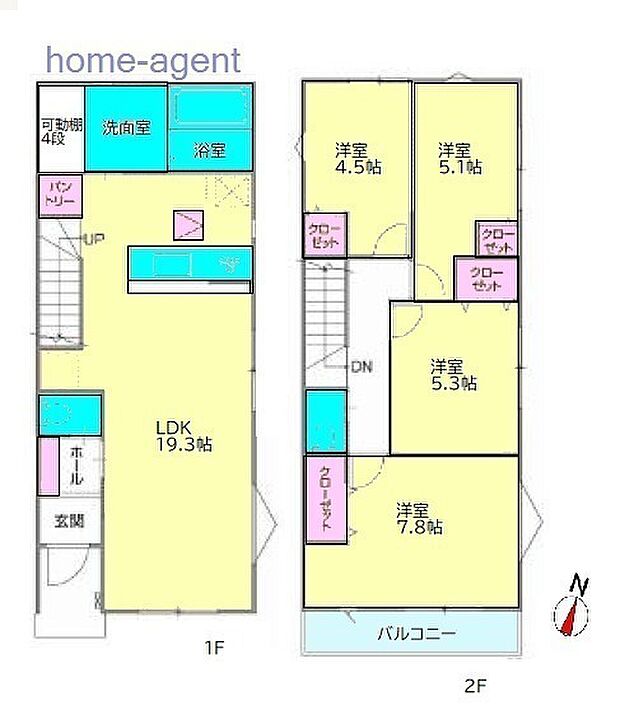 ZEH水準省エネ住宅。暮らしやすい間取り4LDKです。