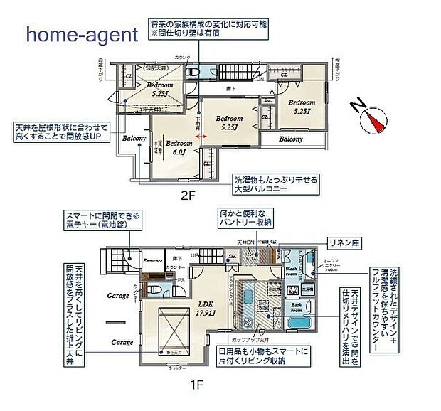 4LDKへ変更可能な間取りです。