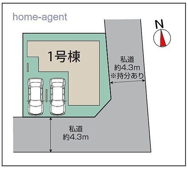 南・東の角地で日当り風通し良好です。