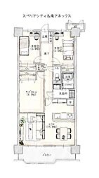 スペリアシティ名南アネックス1 3LDKの間取図画像