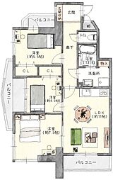 サンピボット指金 3LDKの間取図画像