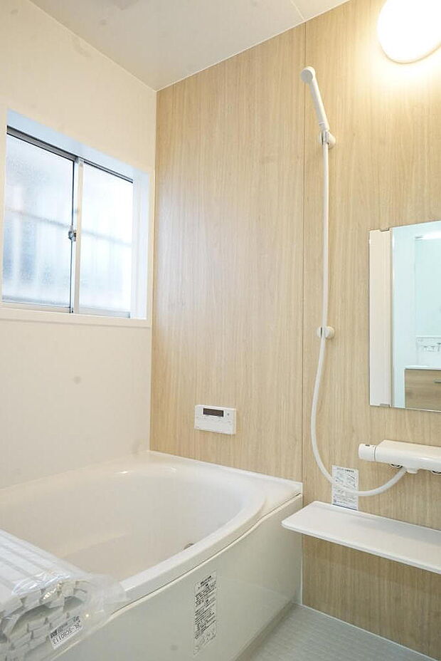 三面鏡にハンドシャワー付きで、使いやすくすっきりした洗面台