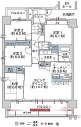 ポレスターステーションシティ北長野 4LDKの間取り