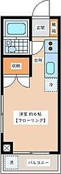 ゼンコービル 2階ワンルームの間取り