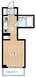 プリンセスコート赤堤 2階ワンルームの間取り