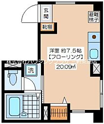 メゾン・アンサンブル 4階ワンルームの間取り