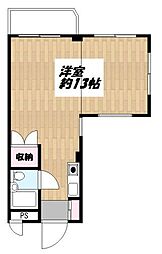 メゾン新町 1階1Kの間取り