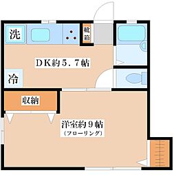ロイヤルハイネス 1DKの間取図画像