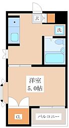 代田グリーンヴィラ 1Kの間取図画像