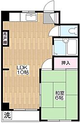 第4力蔵ビル 1LDKの間取図画像