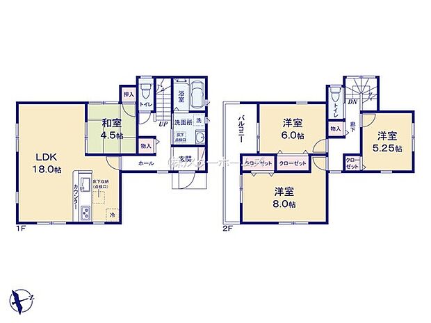 各部屋に採光面を確保し、明るく開放的な日々を演出 