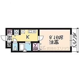 メゾンドムラジII 1階1Kの間取り