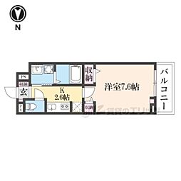 サニーサイド・レオ 2階1Kの間取り